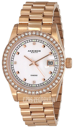 Akribos XXIV Diamond Biały/Stal w kolorze różowego złota Ø37 mm AK488RG