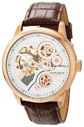 Akribos XXIV Mechanical Biały/Skóra Ø44 mm AK538BR