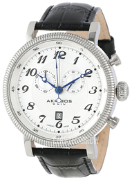 Akribos XXIV Chronograph Srebrny/Skóra Ø45 mm AK589SS
