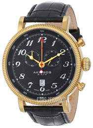 Akribos XXIV Chronograph Czarny/Skóra Ø45 mm AK589YG