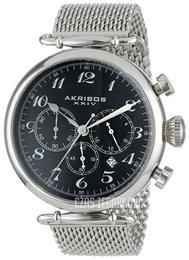 Akribos XXIV Retro Czarny/Stal Ø46 mm AK627SSB