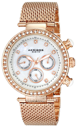 Akribos XXIV Crystal Biały/Stal w kolorze różowego złota Ø40 mm AK682RG