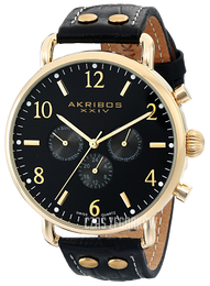 Akribos XXIV Ultimate Czarny/Skóra Ø45 mm AK752YGB