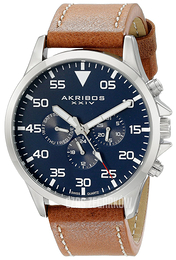 Akribos XXIV Niebieski/Skóra Ø44 mm AK773SSBU