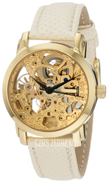 Akribos XXIV Skeleton Żółte złoto/Skóra Ø32 mm AKR431YG