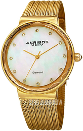 Akribos XXIV Biały/Stal w odcieniu złota Ø36 mm AK1009YG