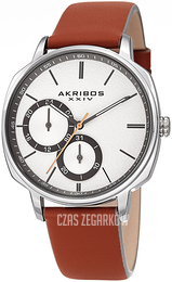 Akribos XXIV Multi-Function Srebrny/Skóra Ø42 mm AK1022TN