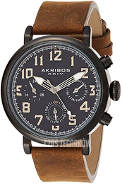 Akribos XXIV Multi-Function Czarny/Skóra Ø42 mm AK1028BKBR