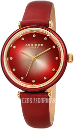 Akribos XXIV Crystal Czerwony/Skóra Ø34 mm AK1035RD