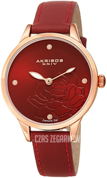 Akribos XXIV Diamond Czerwony/Skóra Ø35 mm AK1047RD