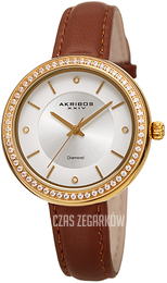 Akribos XXIV Diamond Srebrny/Skóra Ø35 mm AK1067BR