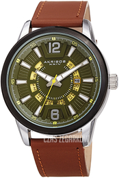 Akribos XXIV Wheel Zielony/Skóra Ø45 mm AK1079GNBR