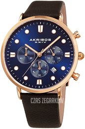 Akribos XXIV Chrono Niebieski/Skóra Ø42 mm AK1090RGBU
