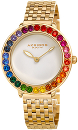 Akribos XXIV Crystal Biały/Stal w odcieniu złota Ø34 mm AK1091YG