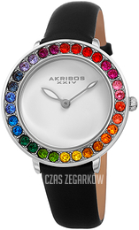 Akribos XXIV Crystal Biały/Skóra Ø34 mm AK1092BK