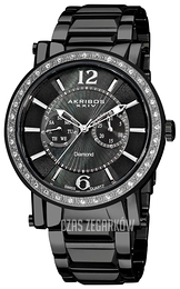 Akribos XXIV Diamond Czarny/Stal Ø45.5 mm AK465BK