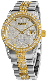 Akribos XXIV Diamond Zestaw kryształów/Stal w odcieniu złota Ø37 mm AK486TTG