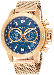 Akribos XXIV Niebieski/Stal w kolorze różowego złota Ø50 mm AK515RG