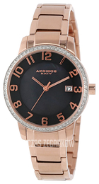 Akribos XXIV Impeccable Czarny/Stal w kolorze różowego złota Ø34.5 mm AK567RG