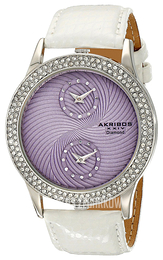 Akribos XXIV Diamond Purpurowy/Skóra Ø45 mm AK569WT
