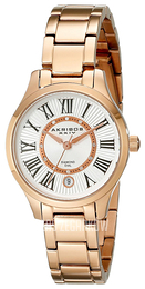 Akribos XXIV Diamond Srebrny/Stal w kolorze różowego złota Ø32 mm AK570RG