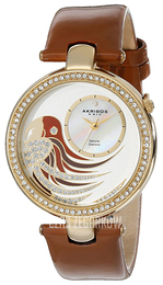 Akribos XXIV Diamond Biały/Skóra Ø39 mm AK602BR