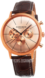 Akribos XXIV Multi-Function Różowe złoto/Skóra Ø42 mm AK647RG