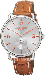 Akribos XXIV Srebrny/Skóra Ø42 mm AK658RGBR