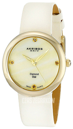 Akribos XXIV Impeccable Biały/Satyna Ø30 mm AK687YGW