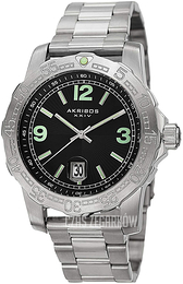 Akribos XXIV Essential Czarny/Stal Ø46 mm AK696SSB