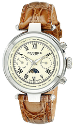 Akribos XXIV Multi-Function Szampański/Skóra Ø40 mm AK697BR