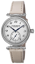 Akribos XXIV Impeccable Biały/Skóra Ø34 mm AK704TN