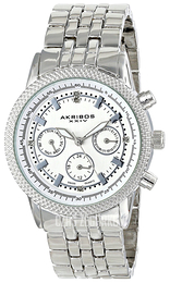 Akribos XXIV Diamond Srebrny/Stal Ø38 mm AK722SS