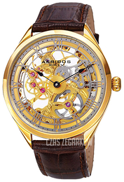 Akribos XXIV Mechanical Szkieletowa tarczy/Skóra Ø46 mm AK802YG