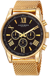 Akribos XXIV Omni Czarny/Stal w odcieniu złota Ø45 mm AK813YGB