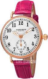 Akribos XXIV Srebrny/Skóra Ø35 mm AK828RD