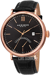 Akribos XXIV Retrograde Czarny/Skóra Ø46 mm AK845RGBK
