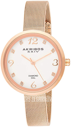 Akribos XXIV Diamond Biały/Stal w kolorze różowego złota Ø34 mm AK875RG