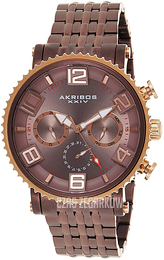 Akribos XXIV Brązowy/Stal Ø45 mm AK917BR