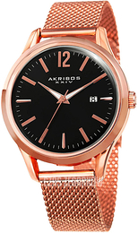 Akribos XXIV Czarny/Stal w kolorze różowego złota Ø41 mm AK920RG