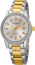 Akribos XXIV Srebrny/Stal w odcieniu złota Ø36 mm AK928TTG
