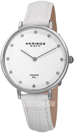 Akribos XXIV Diamond Biały/Skóra Ø35 mm AK933SS