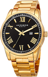 Akribos XXIV Czarny/Stal w odcieniu złota Ø45 mm AK936YGB