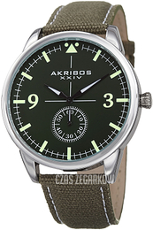 Akribos XXIV Canvas Zielony/Skóra Ø45 mm AK938GN