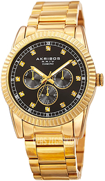 Akribos XXIV Czarny/Stal w odcieniu złota Ø41 mm AK958