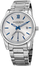 Akribos XXIV Retrograde Srebrny/Stal Ø42 mm AK962SS