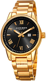 Akribos XXIV Classic Czarny/Stal w odcieniu złota Ø36 mm AK976YGBK
