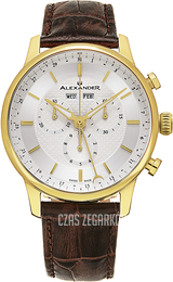 Alexander Statesman Srebrny/Skóra Ø42 mm A101-03