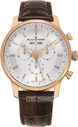 Alexander Statesman Srebrny/Skóra Ø42 mm A101-05