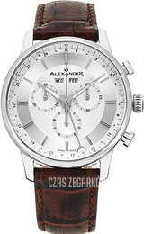 Alexander Statesman Srebrny/Skóra Ø42 mm A101-06